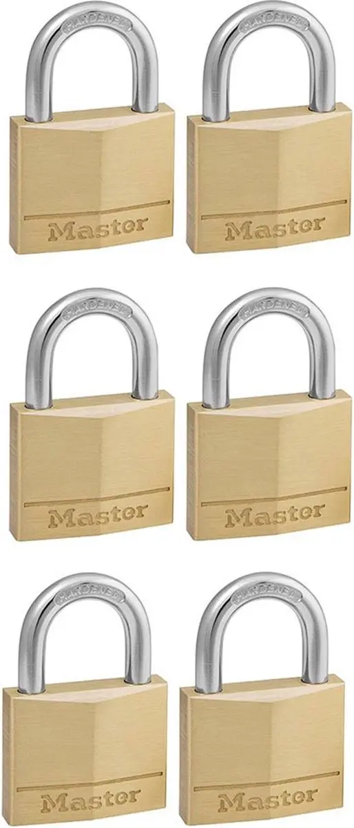 MasterLock Hangslot Massief Messing 40mm - 6 Stuks - afbeelding 6 van 6