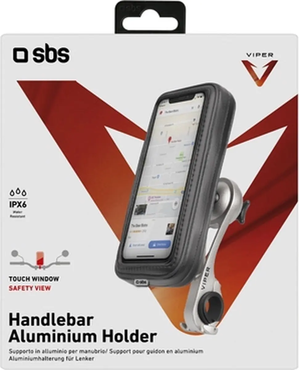 SBS Aluminum Handlebar Telefoonhouder Fiets - Zwart - afbeelding 5 van 6