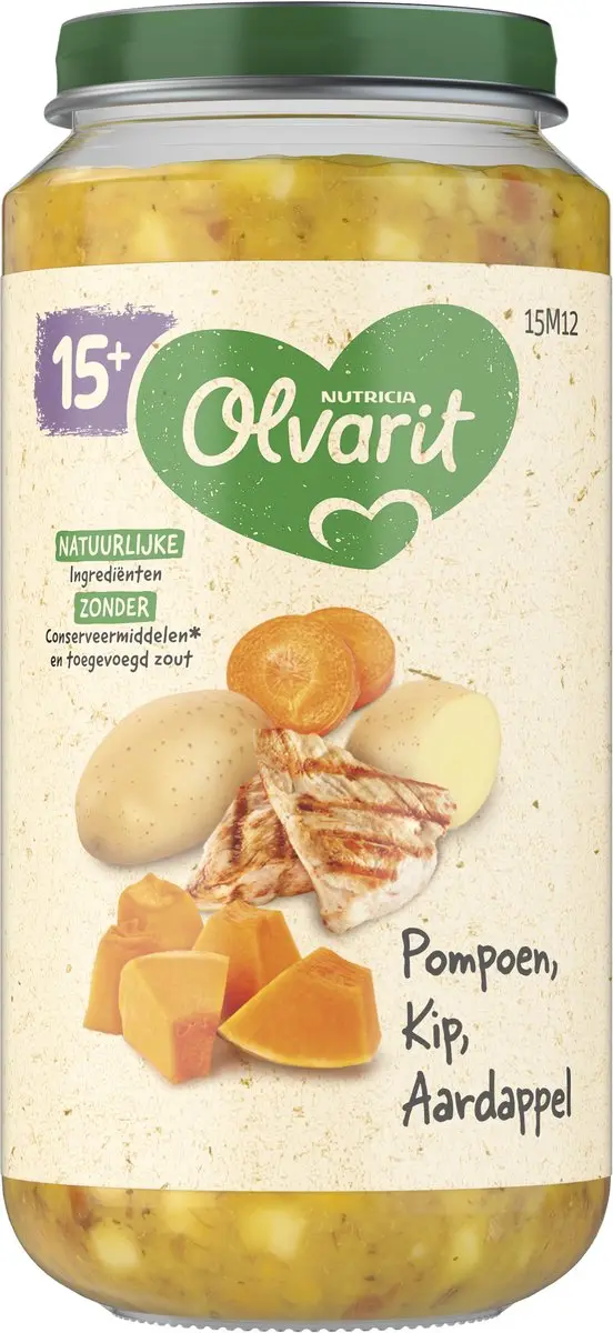 Olvarit Pompoen Kip Aardappel 250g