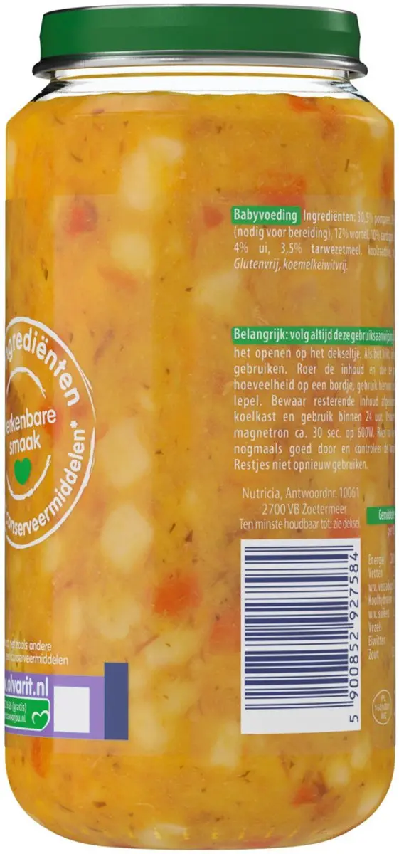Olvarit Pompoen Kip Aardappel 250g