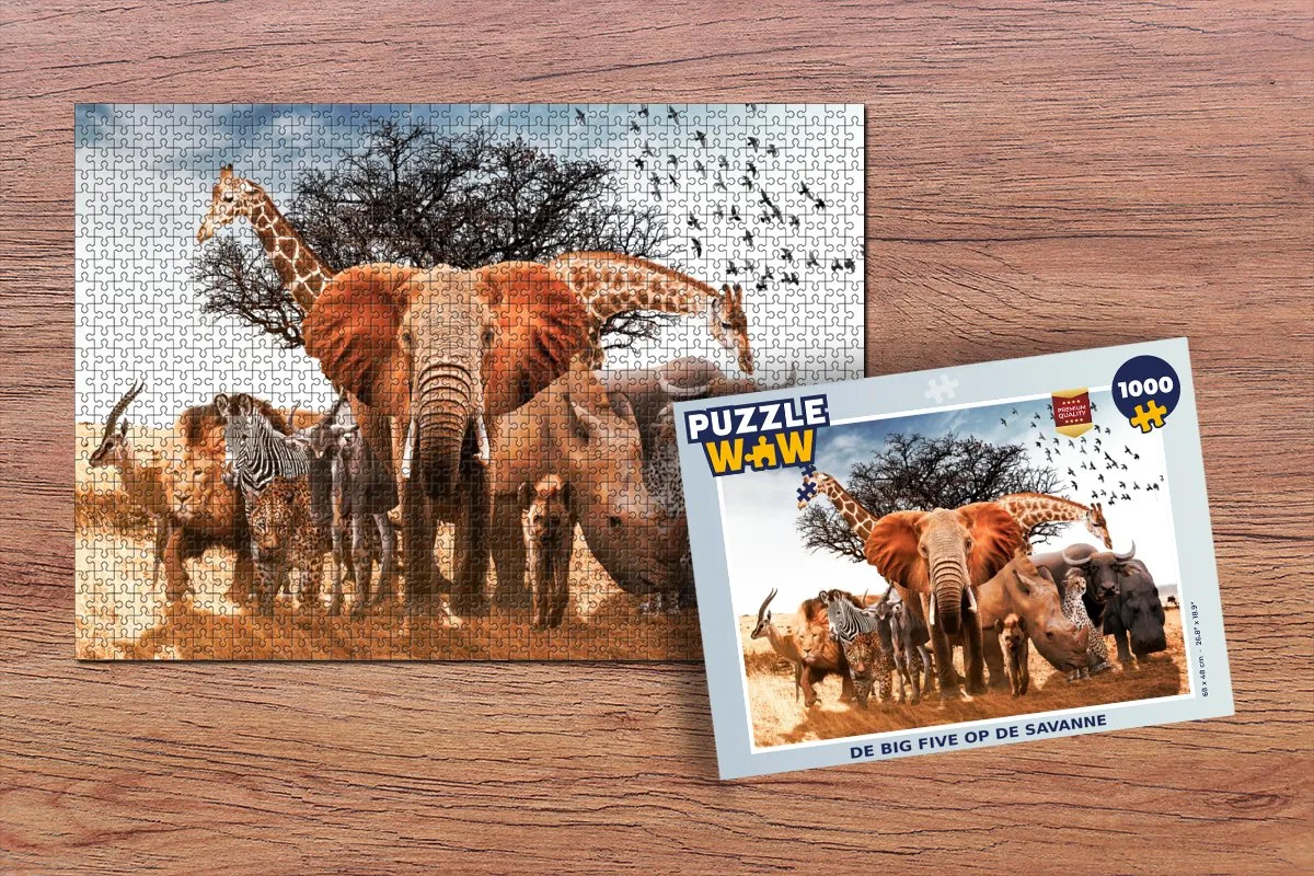 PuzzleWow Dieren Legpuzzel 1000 Stuks - Multicolor