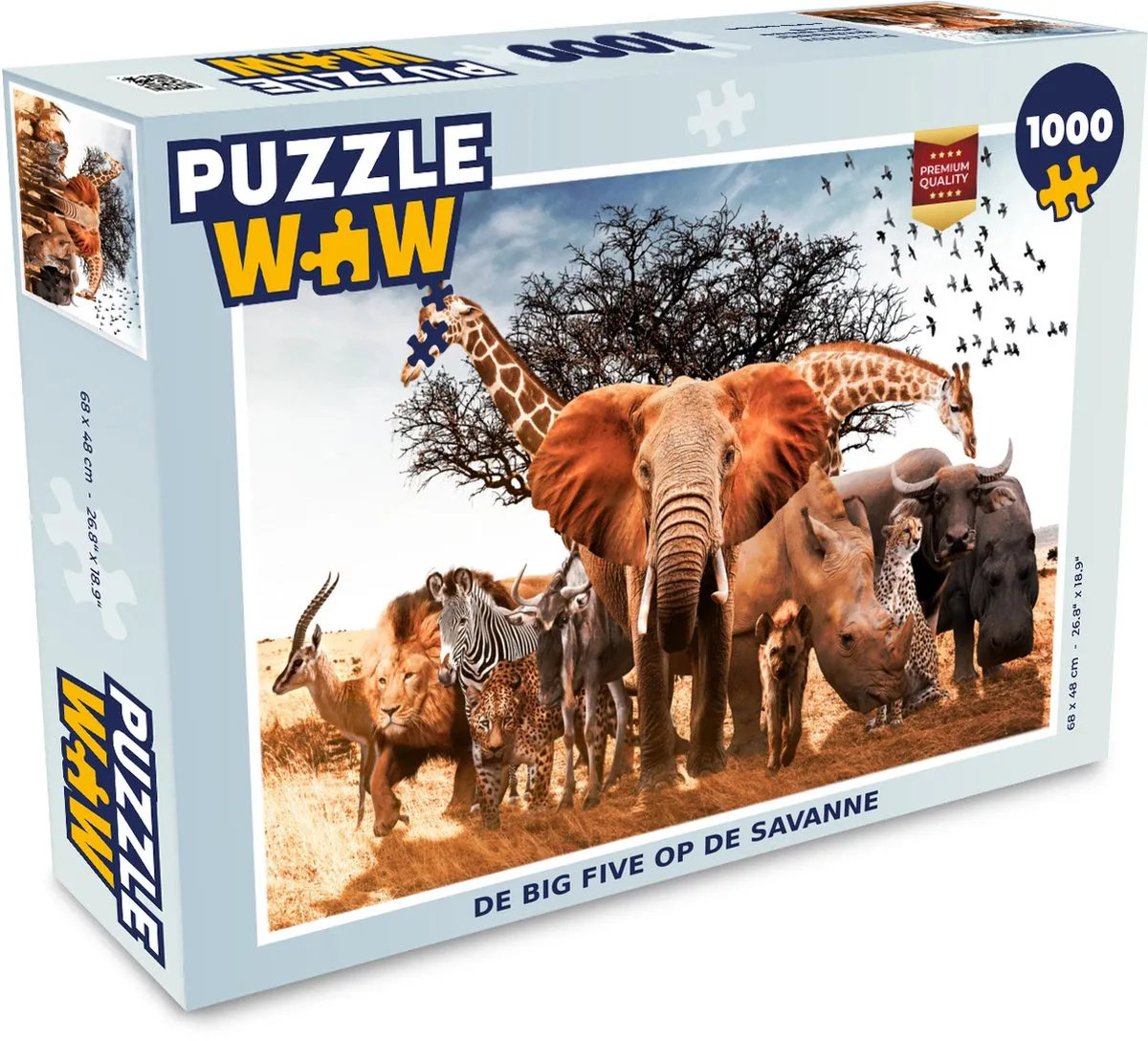 PuzzleWow Dieren Legpuzzel 1000 Stuks - Multicolor