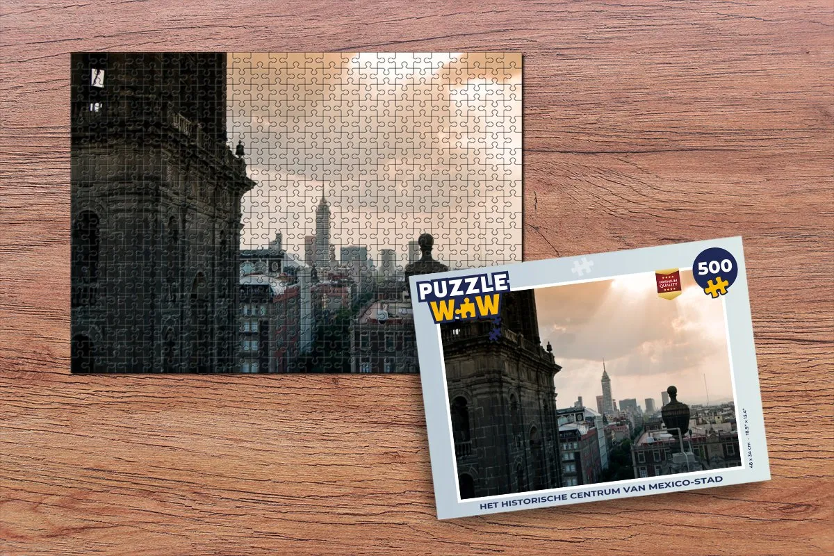 PuzzleWow Legpuzzel Mexico-Stad 500 Stuks - Multicolor
