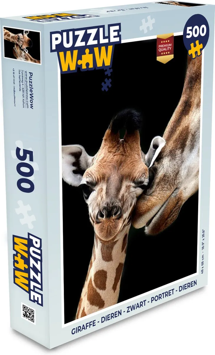 PuzzleWow Giraffe Legpuzzel 500 Stuks - Multicolor