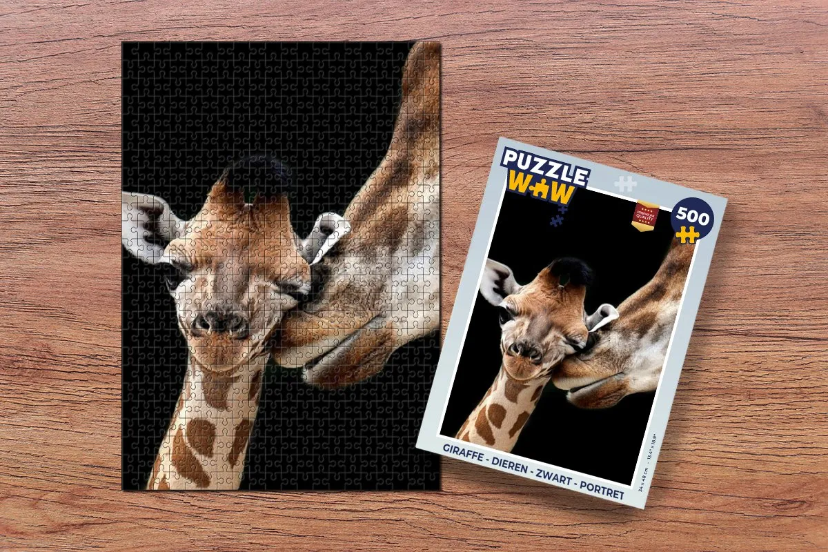 PuzzleWow Giraffe Legpuzzel 500 Stuks - Multicolor