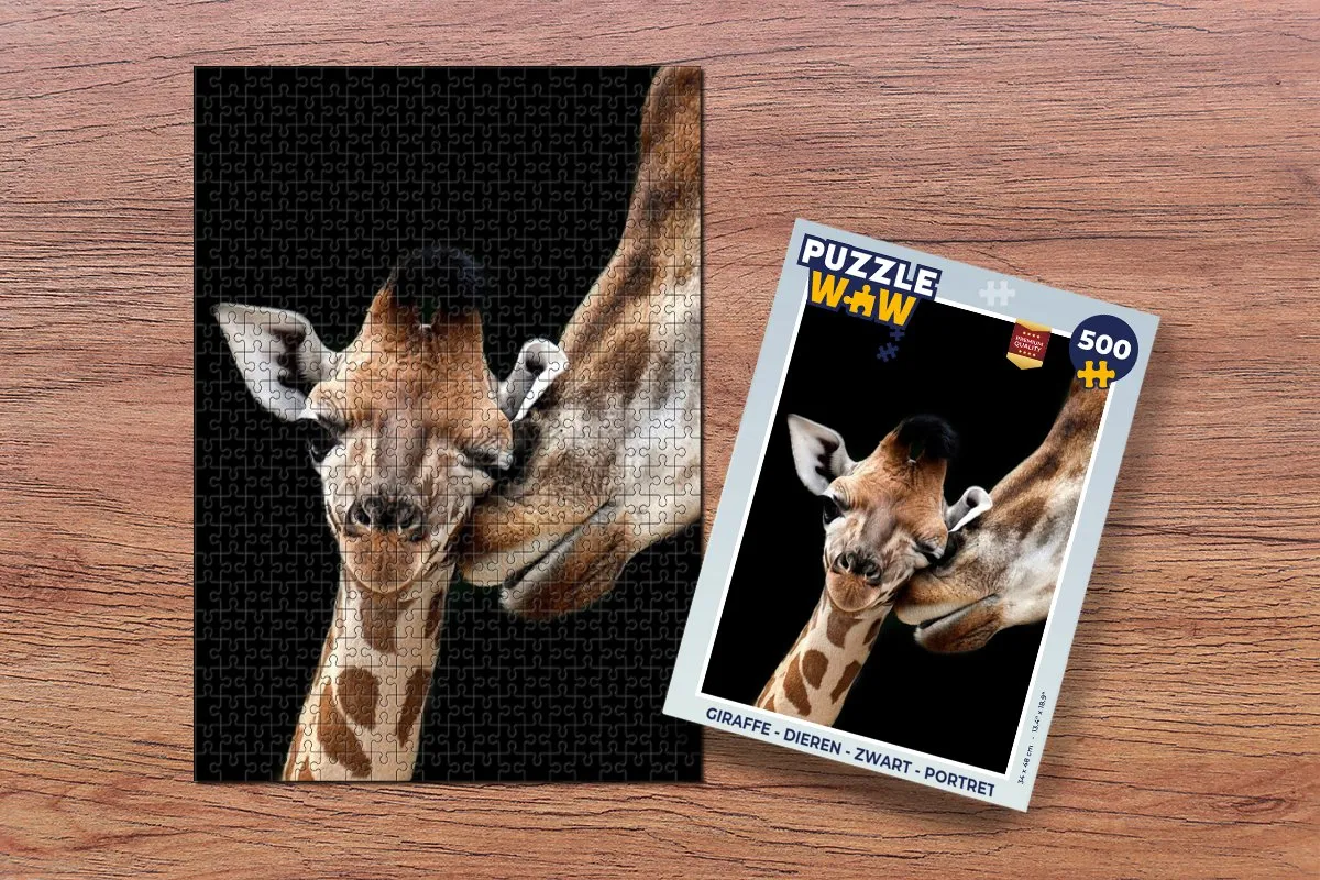 PuzzleWow Giraffe Legpuzzel 500 Stuks - Multicolor