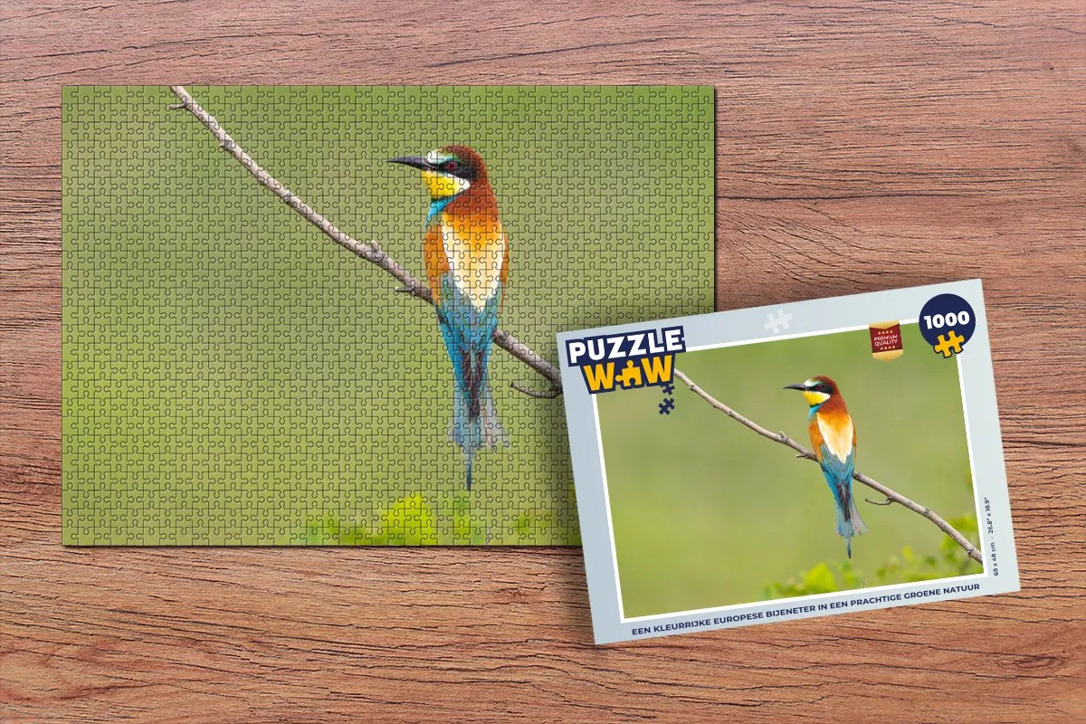 PuzzleWow Legpuzzel Een kleurrijke bijeneter 1000 Stuks - Multicolor