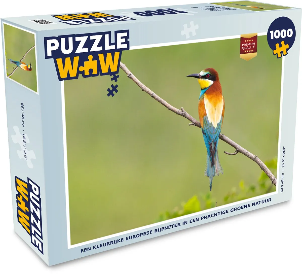 PuzzleWow Legpuzzel Een kleurrijke bijeneter 1000 Stuks - Multicolor