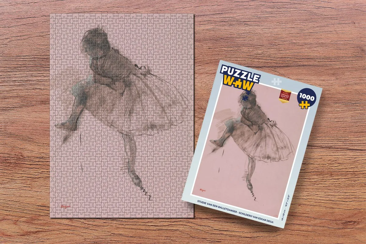 PuzzleWow Legpuzzel Studie van een Balletdanser - 1000 Stuks - Multicolor