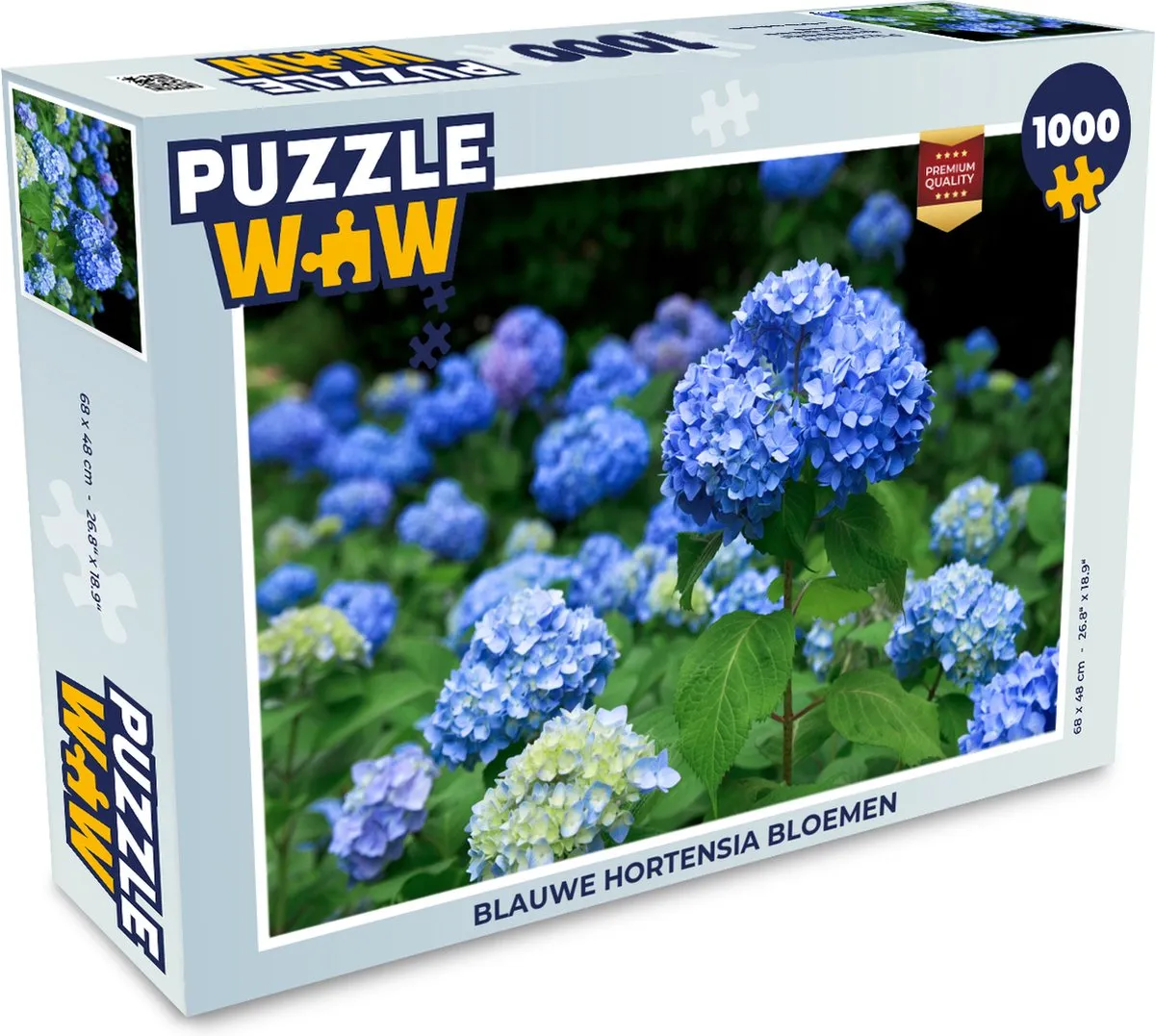 PuzzleWow Legpuzzel Blauwe Hortensia Bloemen 1000 Stuks