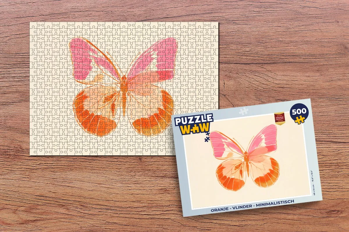 PuzzleWow Vlinder Minimalistisch Legpuzzel 500 Stuks
