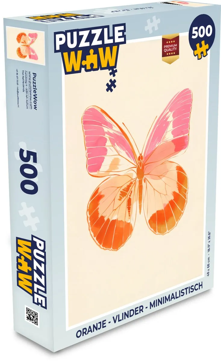 PuzzleWow Vlinder Minimalistisch Legpuzzel 500 Stuks