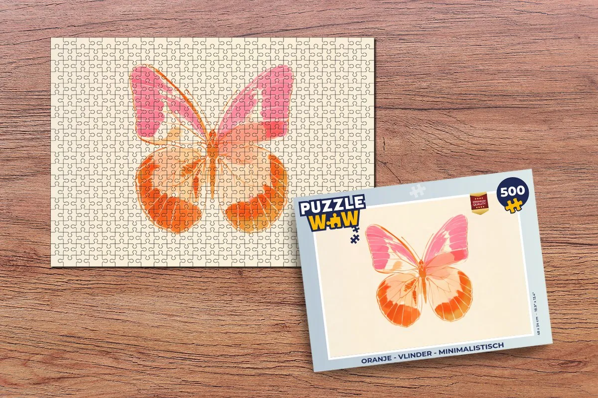 PuzzleWow Vlinder Minimalistisch Legpuzzel 500 Stuks
