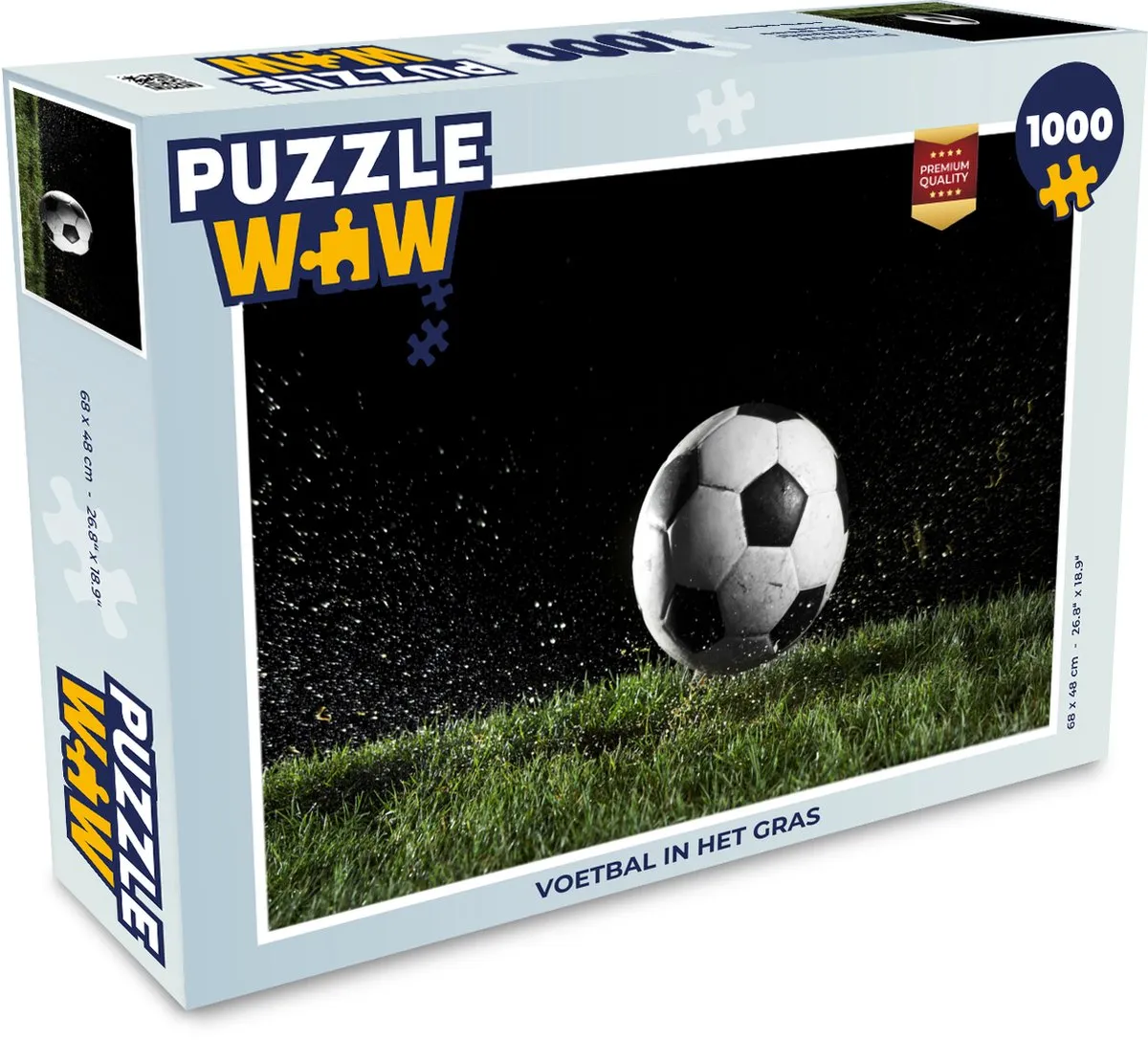 PuzzleWow Voetbal in het Gras Legpuzzel 1000 Stuks - Multicolor