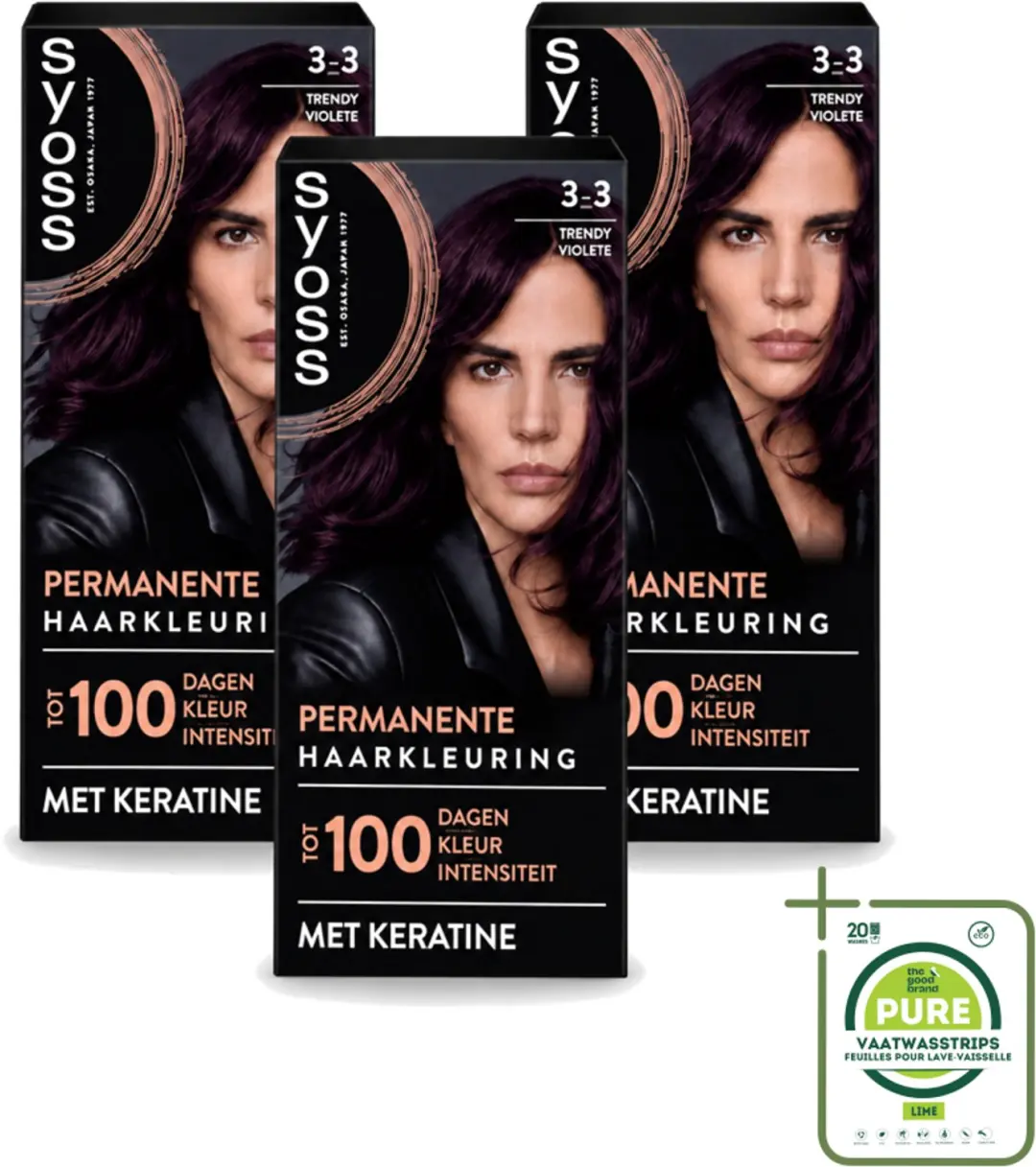3 x SYOSS Permanent Coloration 3-3