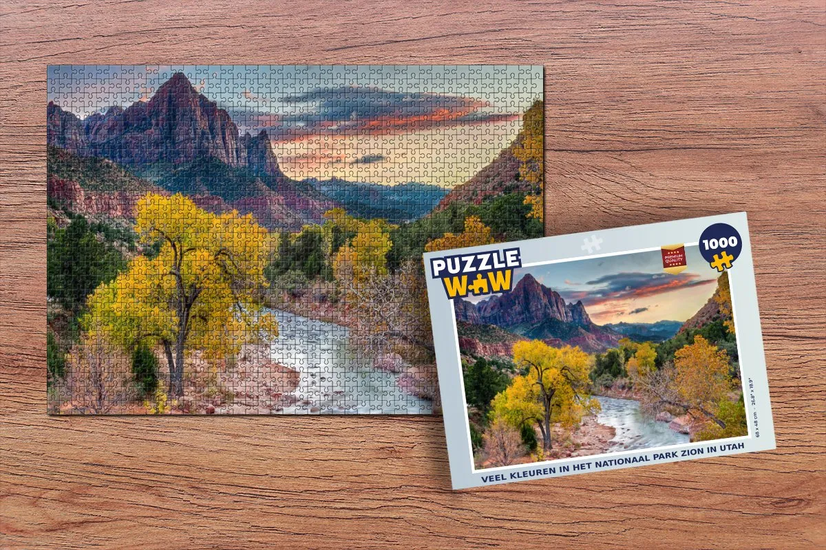PuzzleWow Zion Nationaal Park Legpuzzel 1000 Stuks - Multicolor