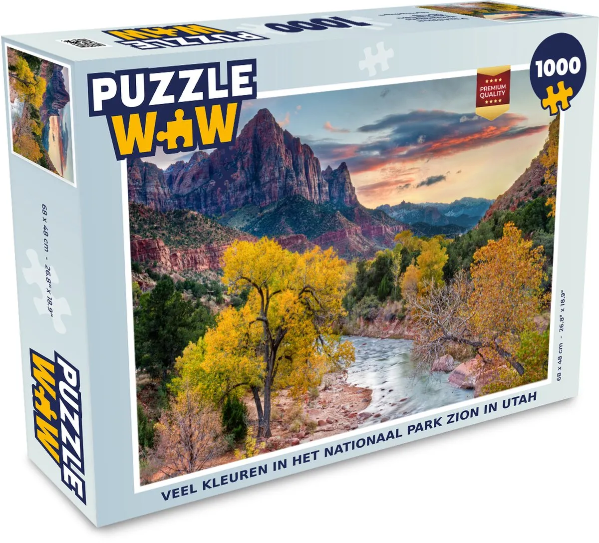 PuzzleWow Zion Nationaal Park Legpuzzel 1000 Stuks - Multicolor