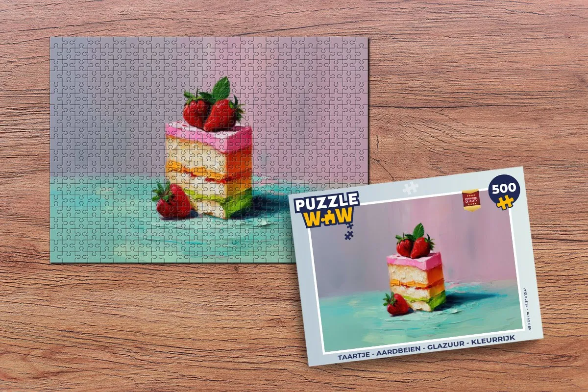 PuzzleWow Taartje Aardbeien Legpuzzel 500 Stuks - MPN 8721406842934