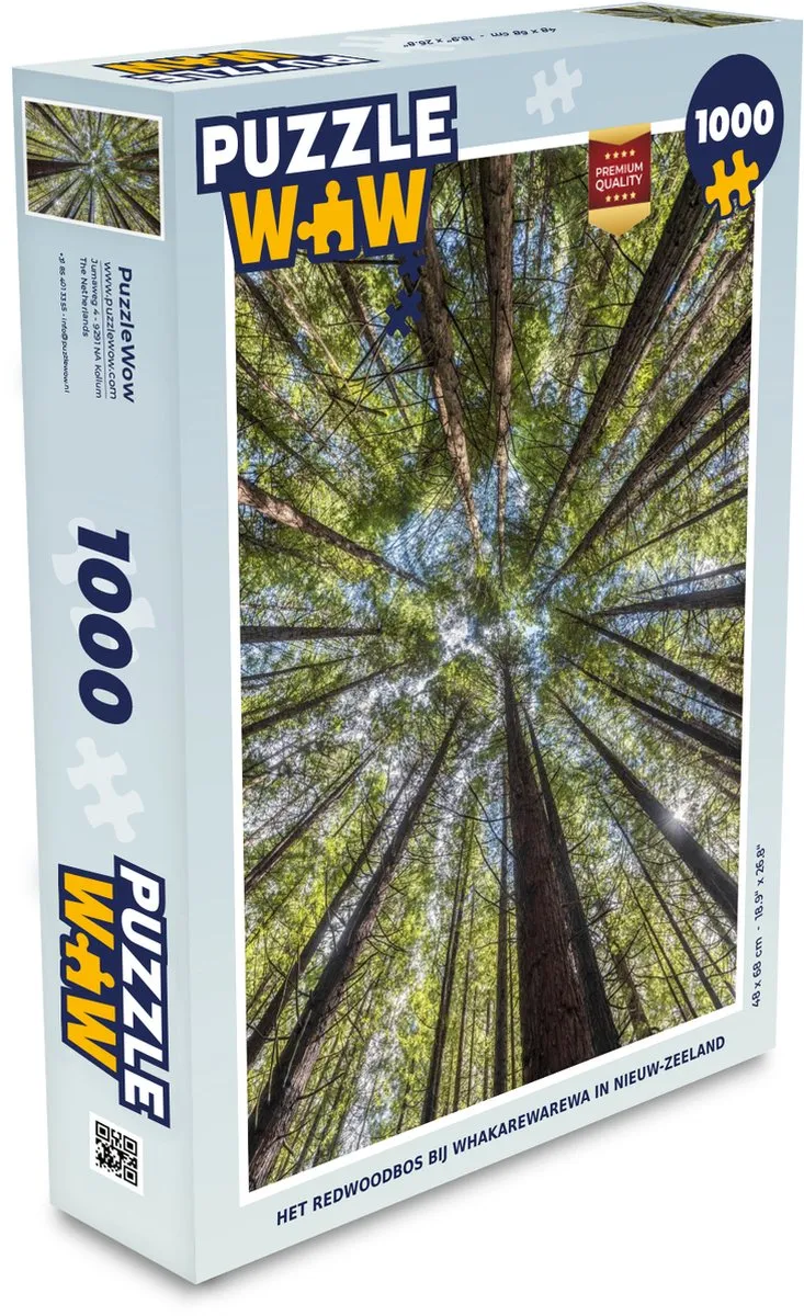 PuzzleWow Het Redwoodbos Whakarewarewa Legpuzzel 1000 Stuks - Multicolor