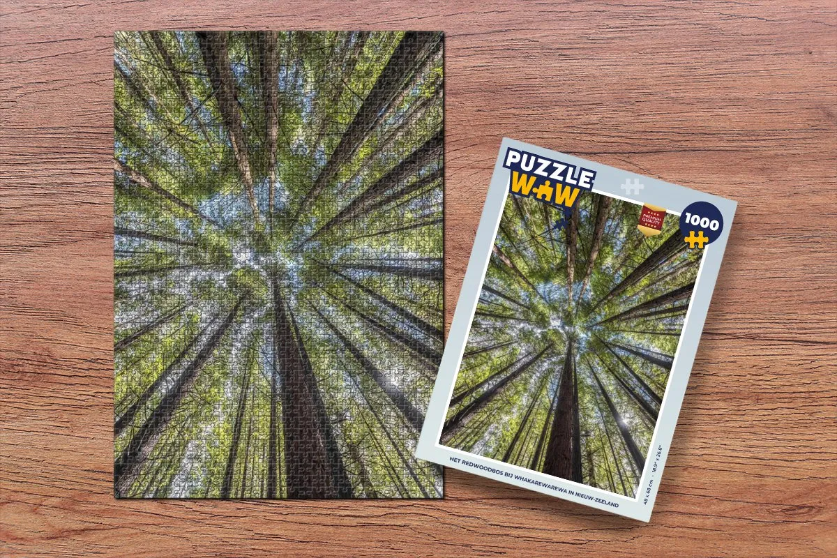 PuzzleWow Het Redwoodbos Whakarewarewa Legpuzzel 1000 Stuks - Multicolor