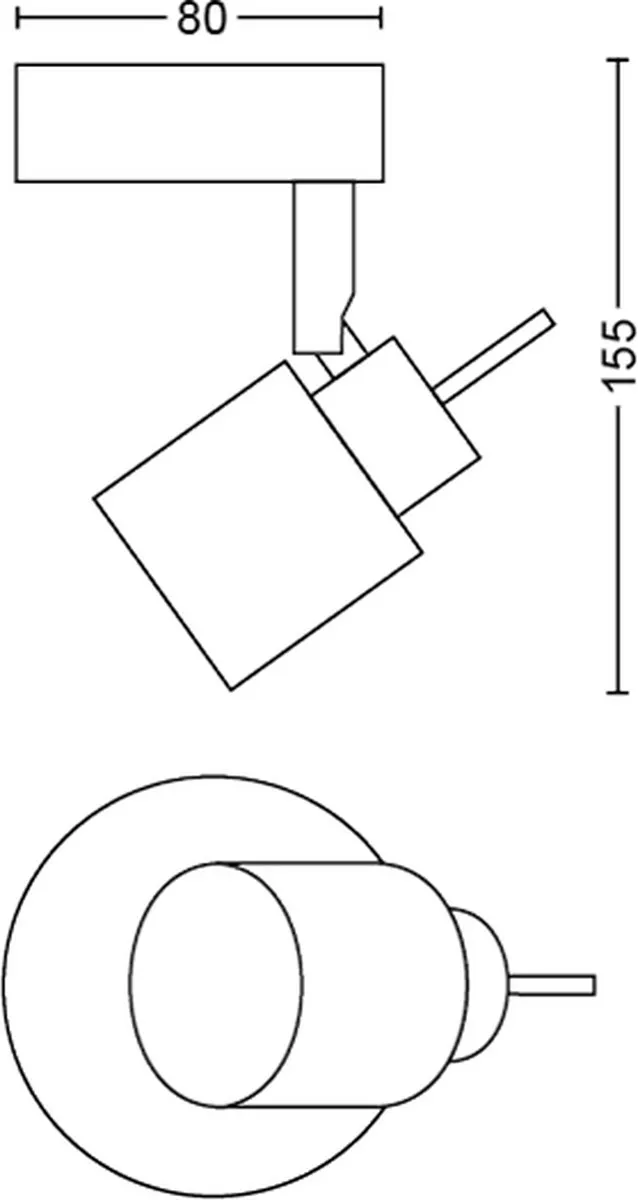 Philips Meranti Opbouwspot 1-lichts - Zwart