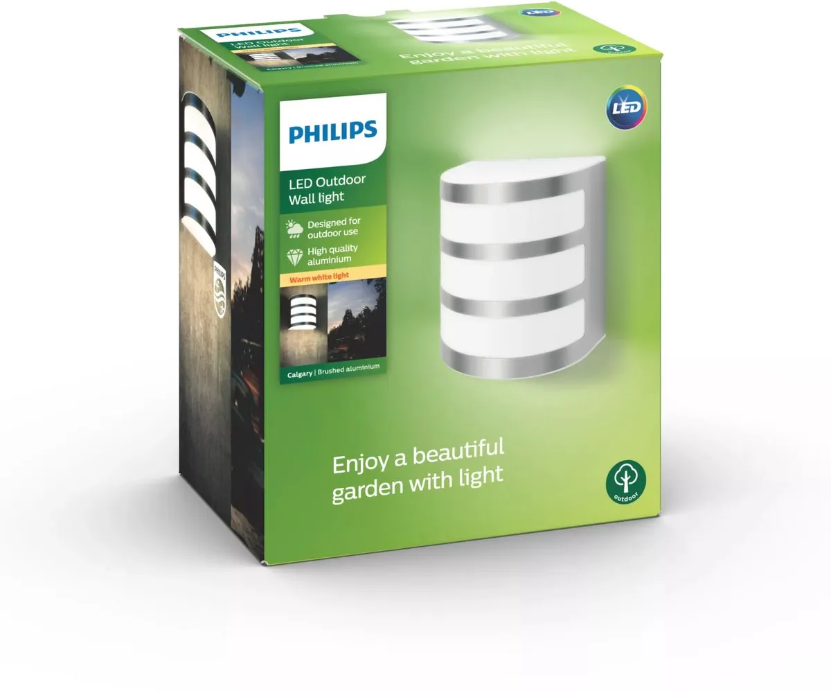 Philips Calgary Muurlamp - Zilver - Warm Wit 2700K