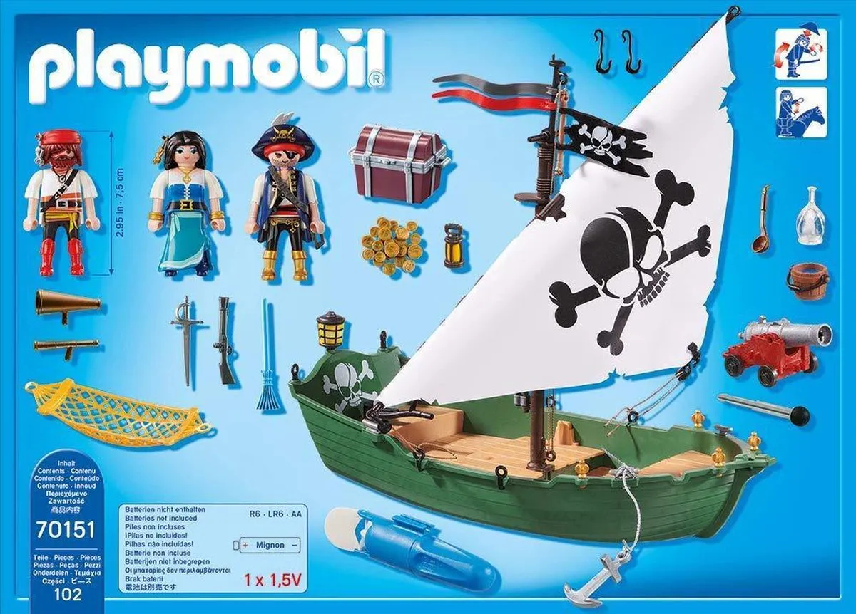 Playmobil Piratenschuit met Onderwatermotor 70151 - Multicolor