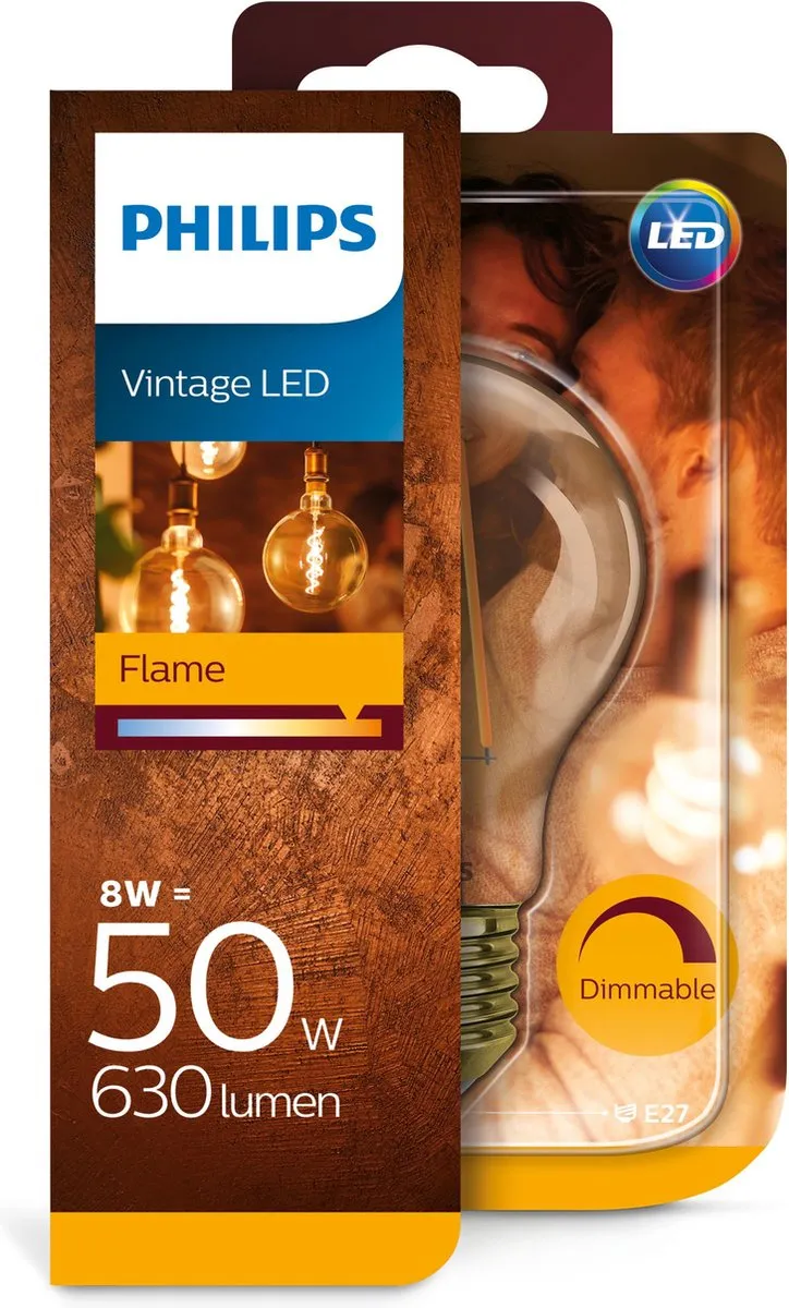 Philips LED Glas Filament Lichtbron E27 2000K Warm Wit - Goudkleurig - afbeelding 4 van 4