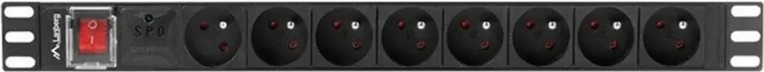 Lanberg PDU-08E-0200-BK Stroomverdeler Rack 1U - 8x Stopcontacten 16A - 2m - afbeelding 4 van 6