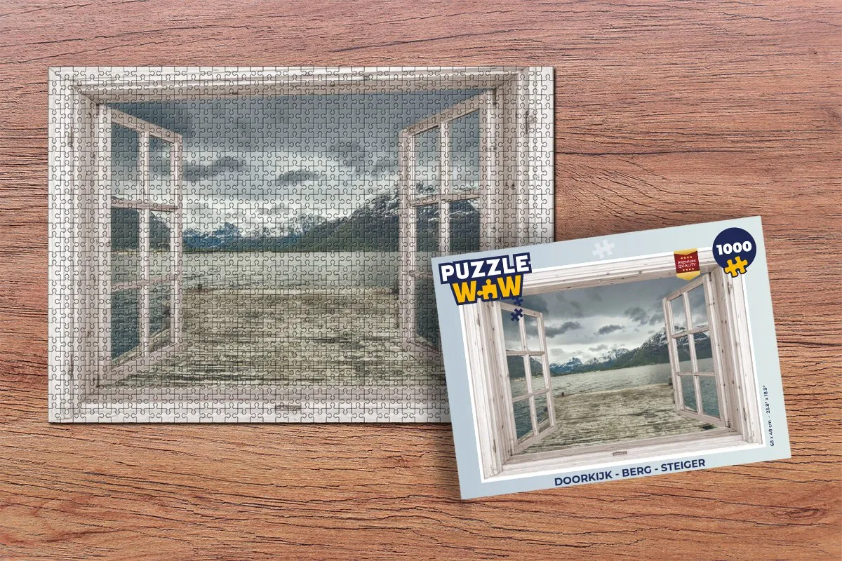 PuzzleWow Doorkijk Berg Steiger Legpuzzel 1000 Stuks - Multicolor