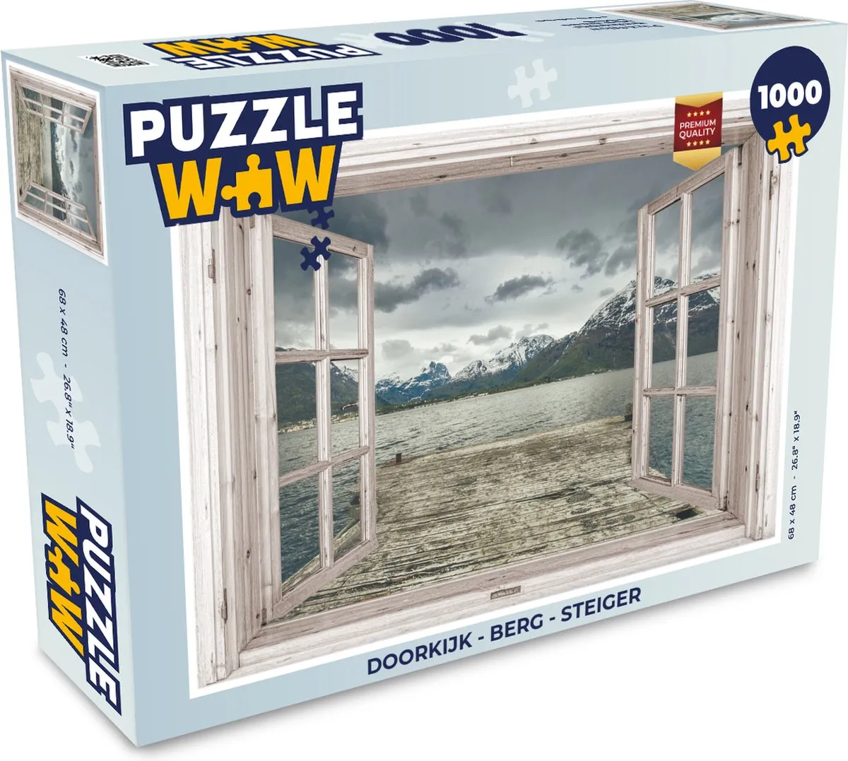 PuzzleWow Doorkijk Berg Steiger Legpuzzel 1000 Stuks - Multicolor