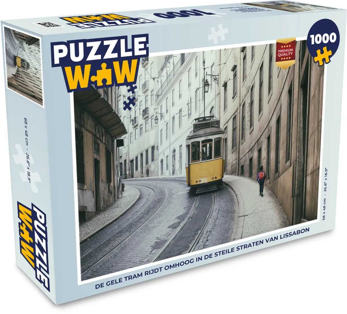 PuzzleWow Legpuzzel De Gele Tram Lissabon 1000 Stuks - Multicolor