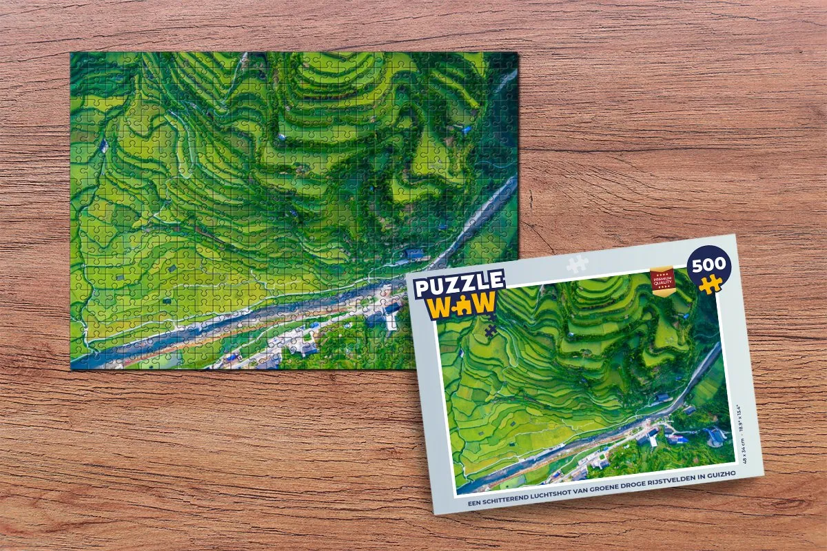 PuzzleWow Legpuzzel Guizhou Rijstvelden 500 Stuks - Multicolor