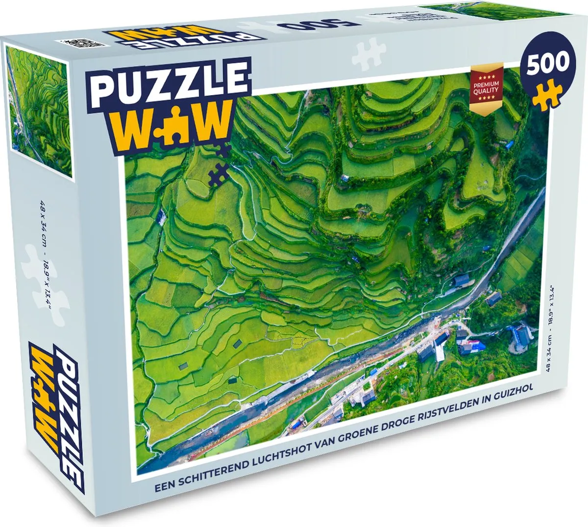 PuzzleWow Legpuzzel Guizhou Rijstvelden 500 Stuks - Multicolor