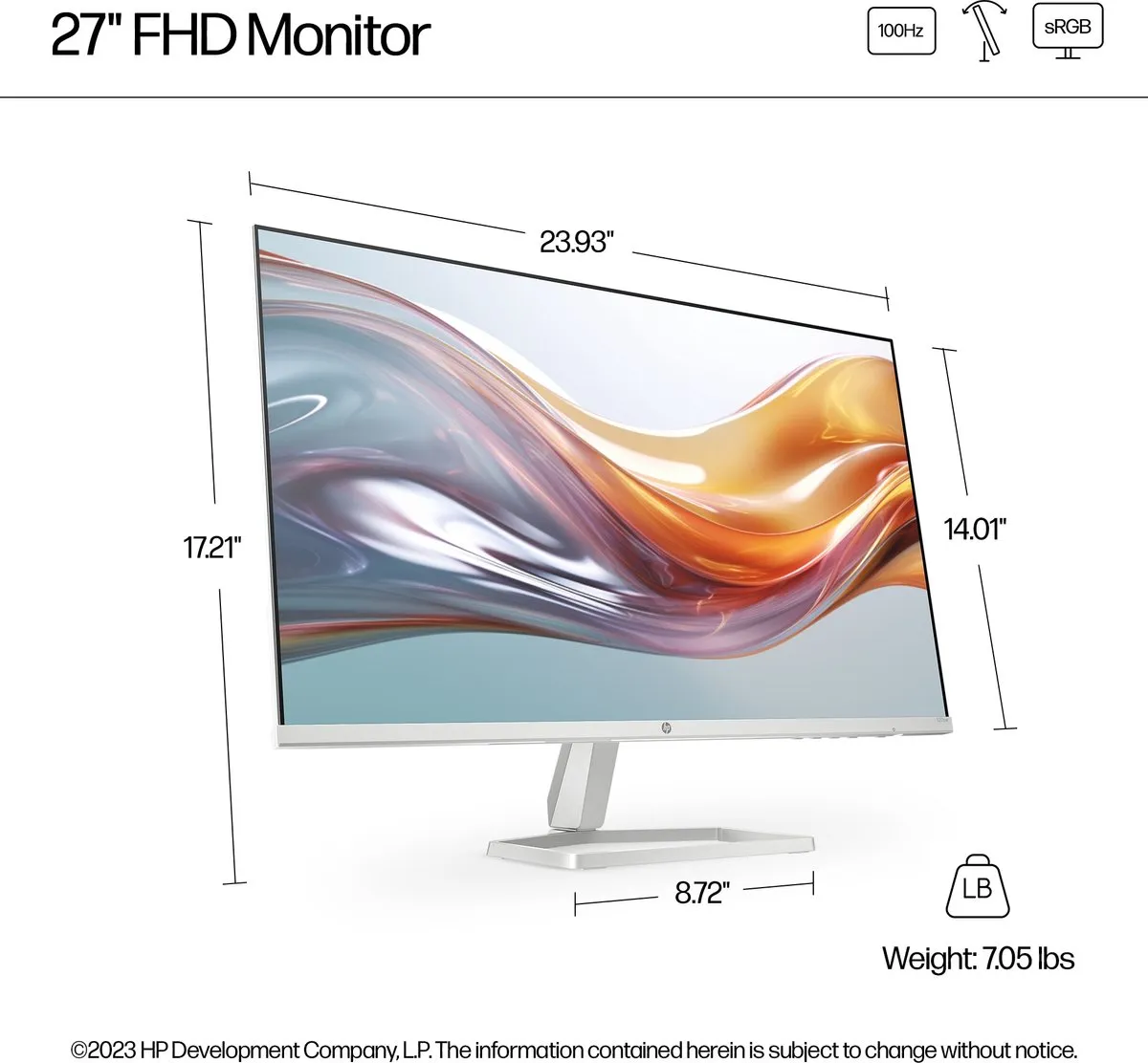 HP S5 527sw Full HD Monitor 27" 100Hz - Zilver