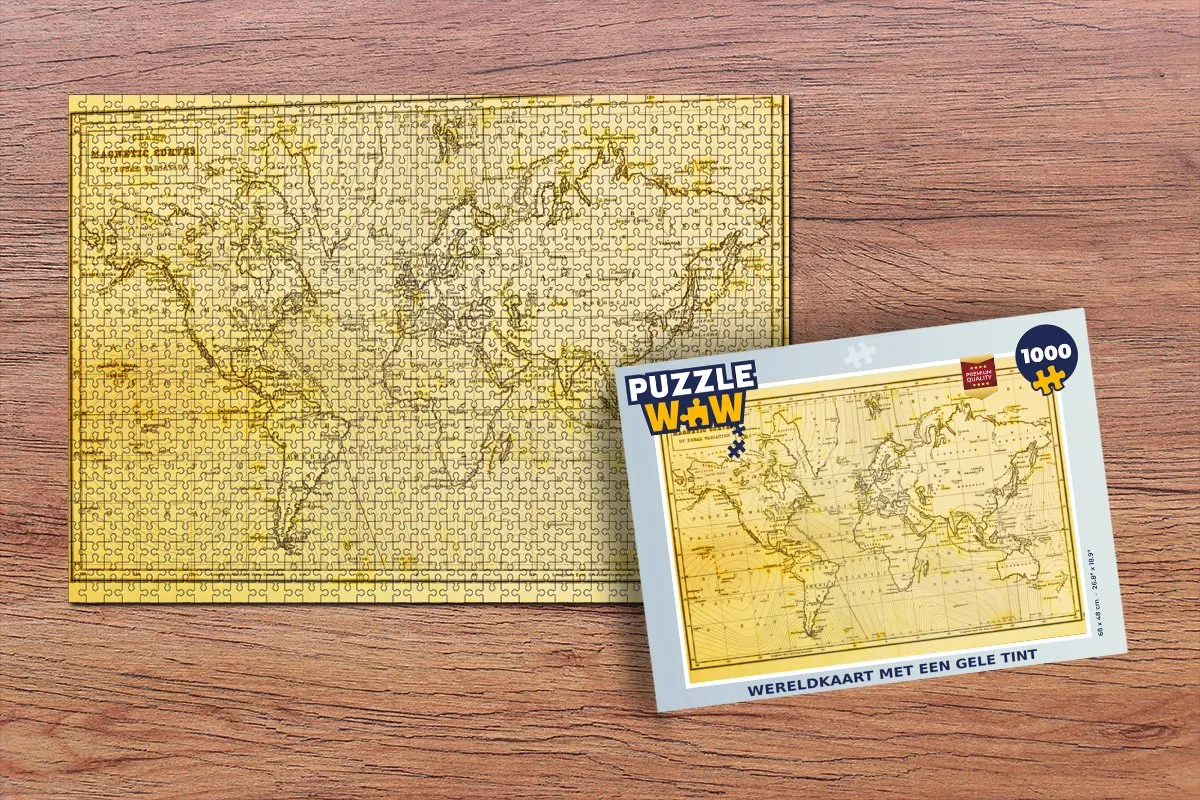 PuzzleWow Wereldkaart Legpuzzel 1000 Stuks - Multicolor