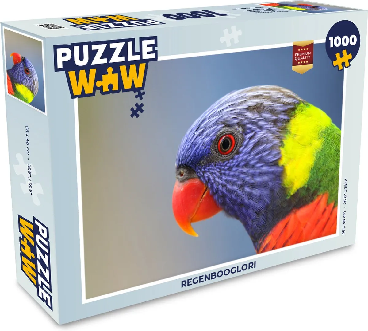 PuzzleWow Regenbooglori Legpuzzel 1000 Stuks - Multicolor