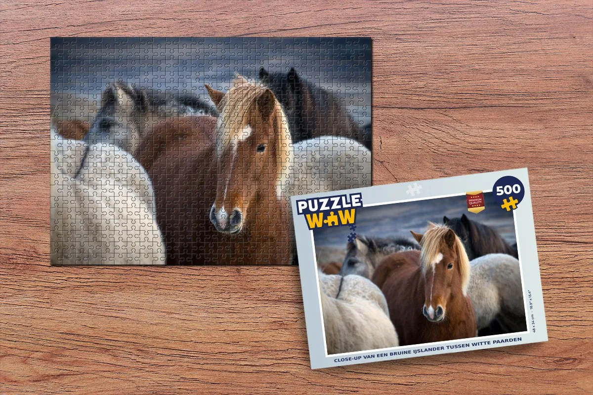 PuzzleWow Legpuzzel 500 Stuks - Close-up IJslander - Multicolor