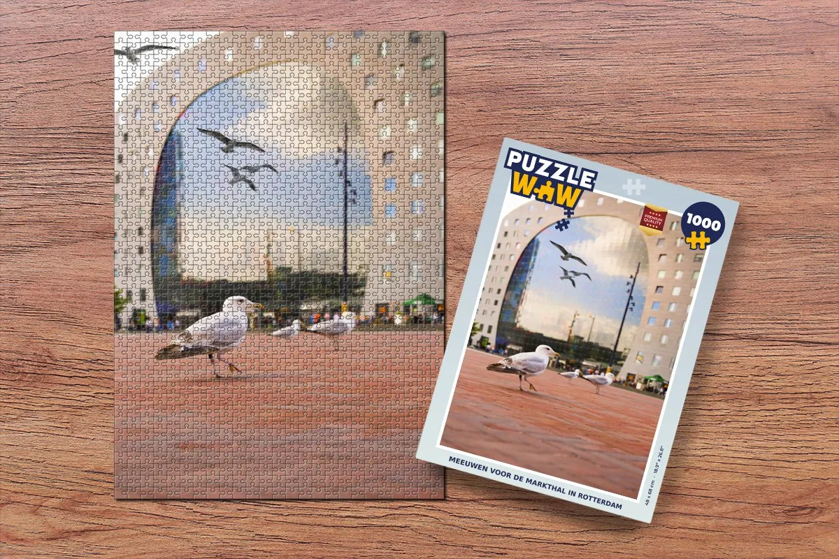 PuzzleWow Rotterdam Vogel Legpuzzel 1000 Stuks - Multicolor