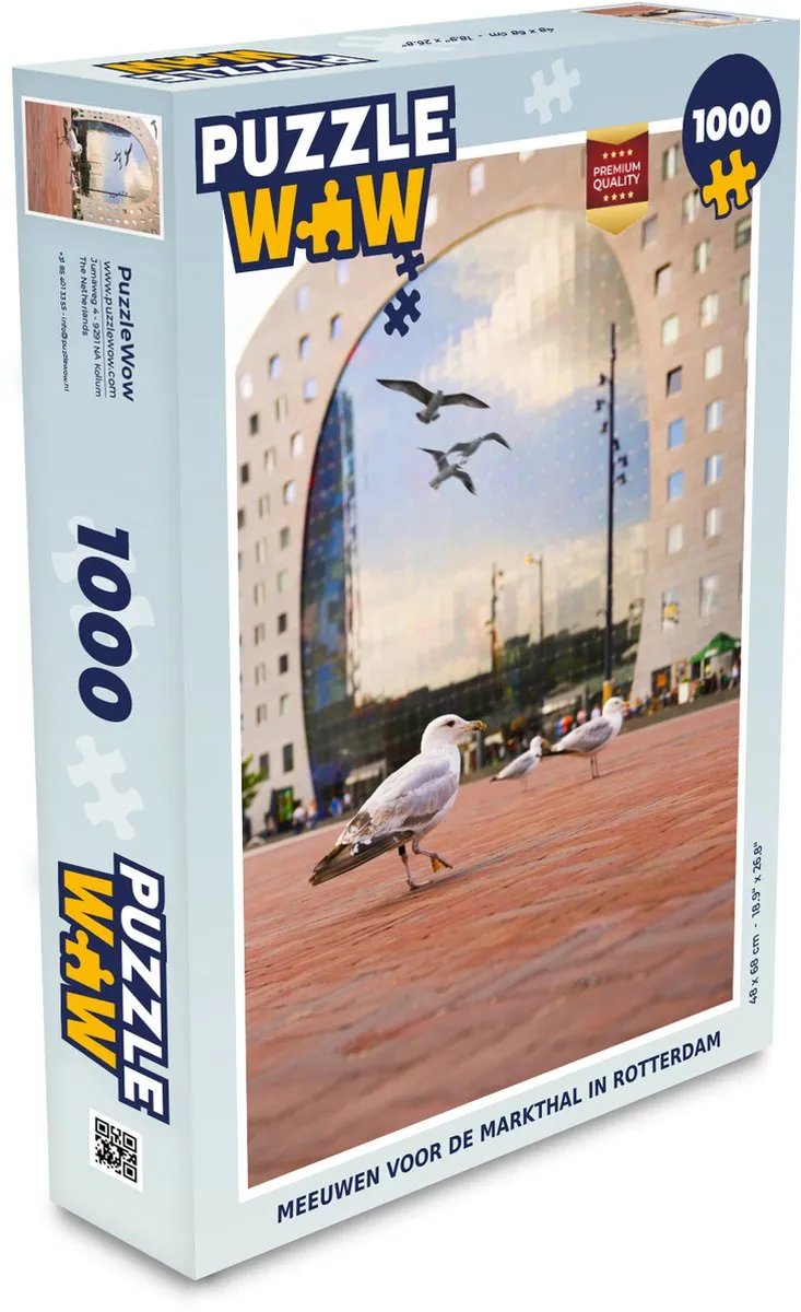 PuzzleWow Rotterdam Vogel Legpuzzel 1000 Stuks - Multicolor