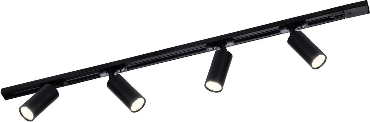 Ledvion LED Railverlichting 1M - 4 Spots 5W 2700K Zwart