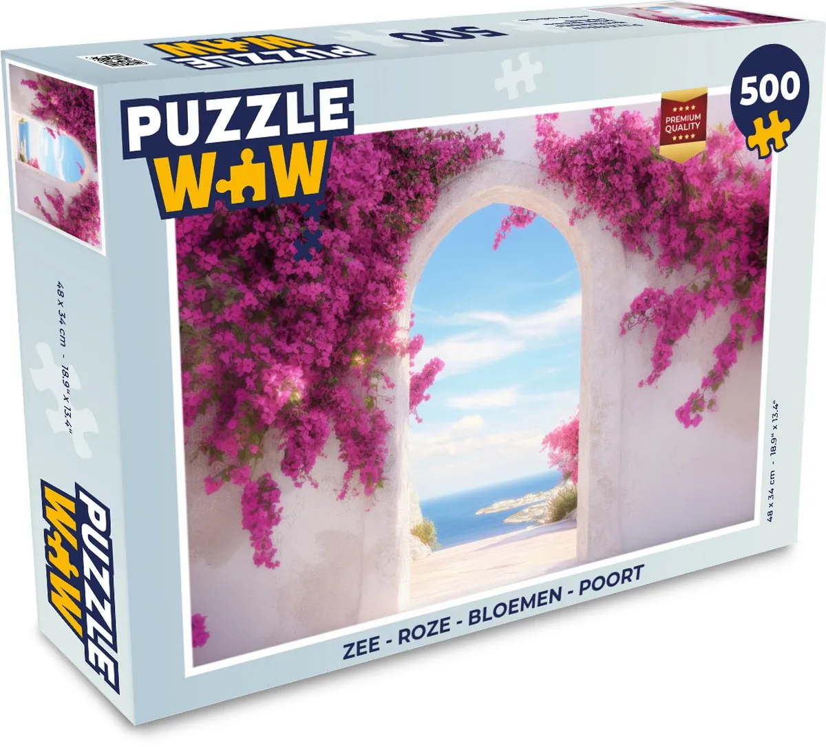PuzzleWow Zee Roze Bloemen Legpuzzel 500 Stuks - MPN 8721173244238