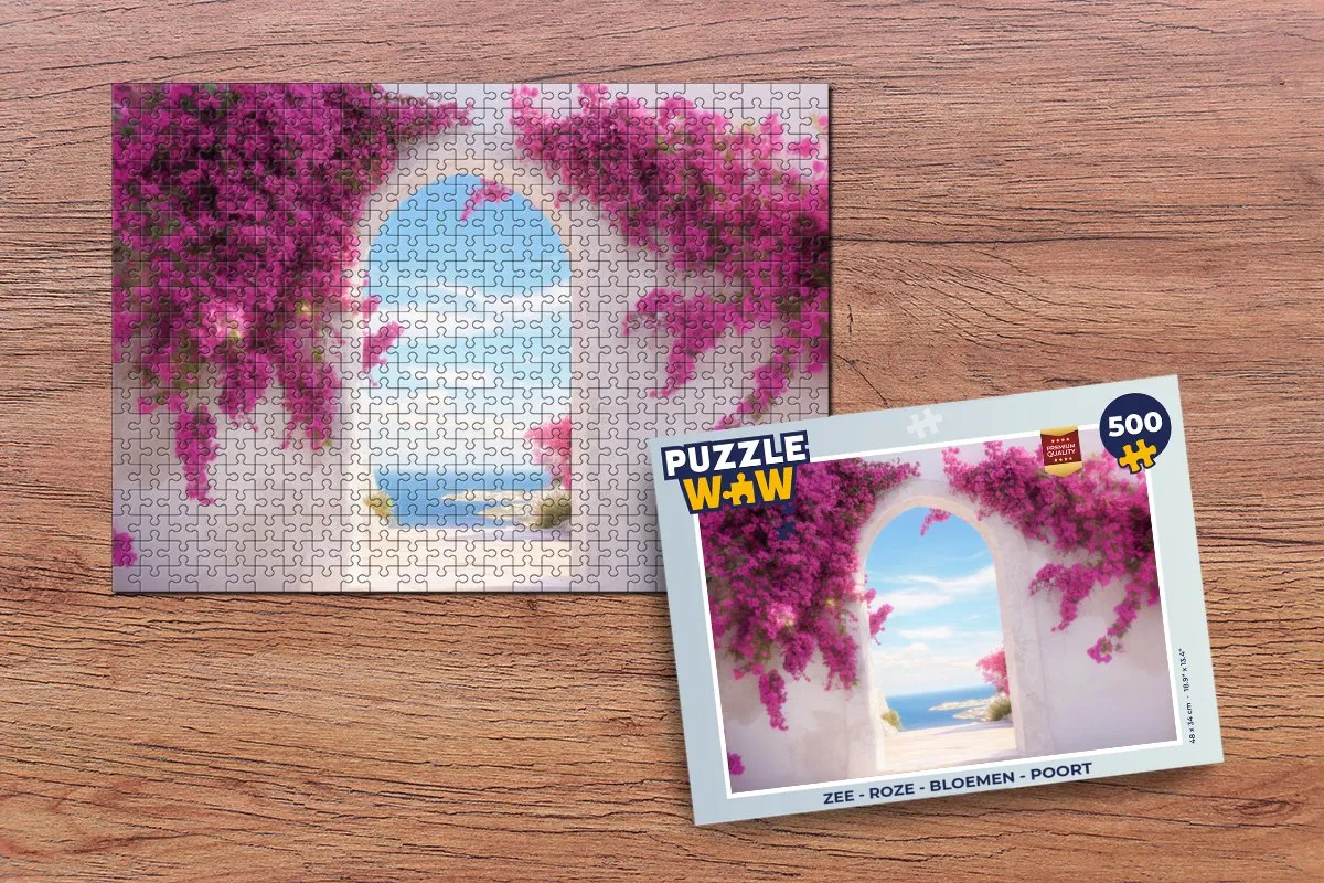 PuzzleWow Zee Roze Bloemen Legpuzzel 500 Stuks - MPN 8721173244238
