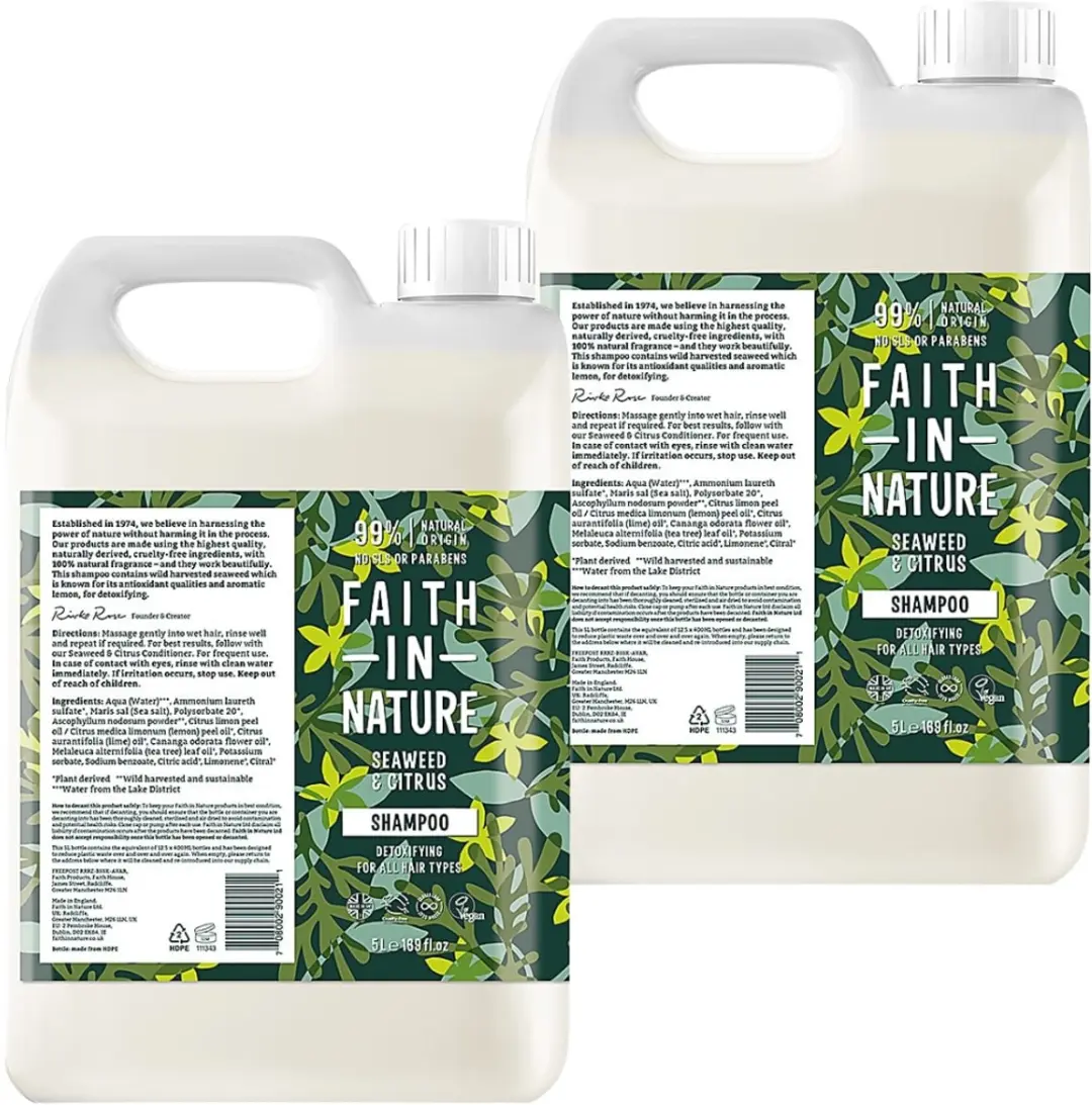 Faith in Nature Shampoo Zeewier & Citrus 2x 5L