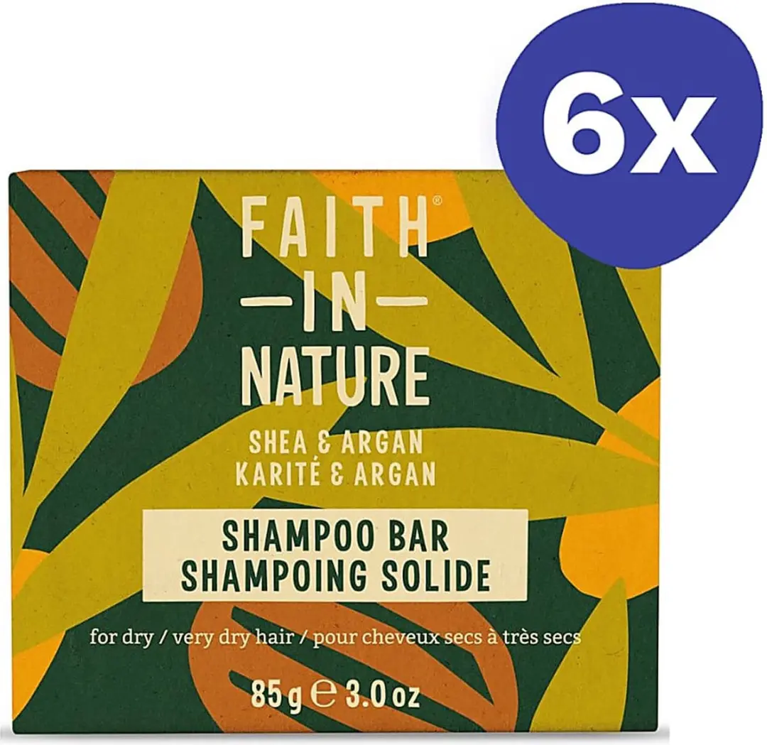 Faith in Nature Shea & Argan Shampoo Bar (6x 85gr)