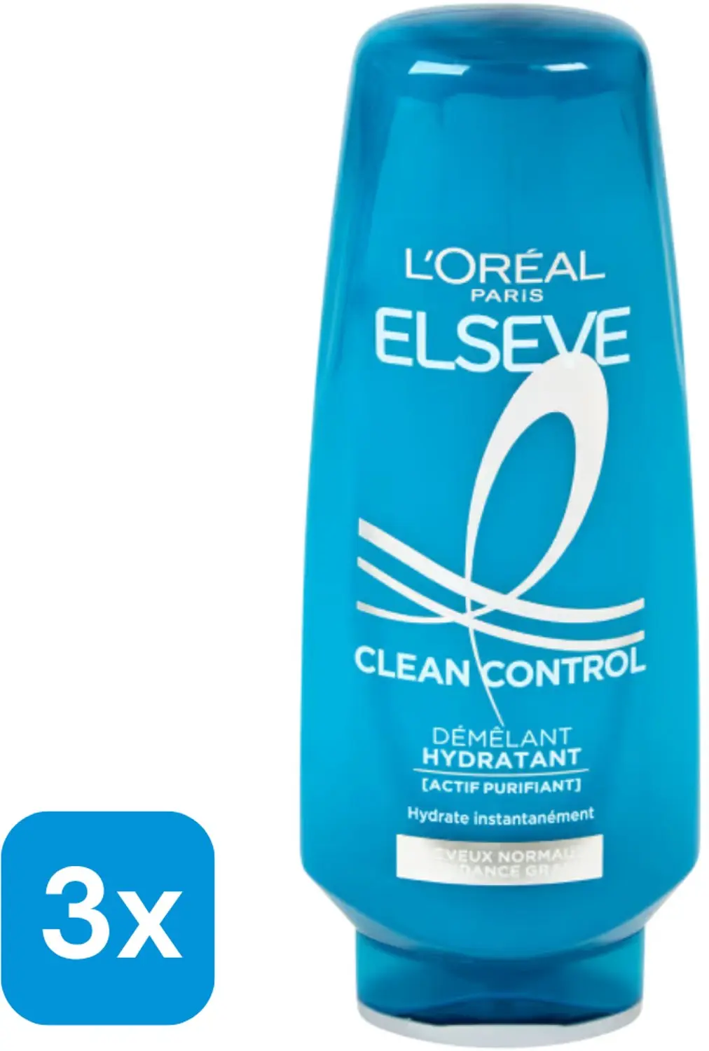 3x 250 ml L'Oréal Elvive conditioner Clean Control