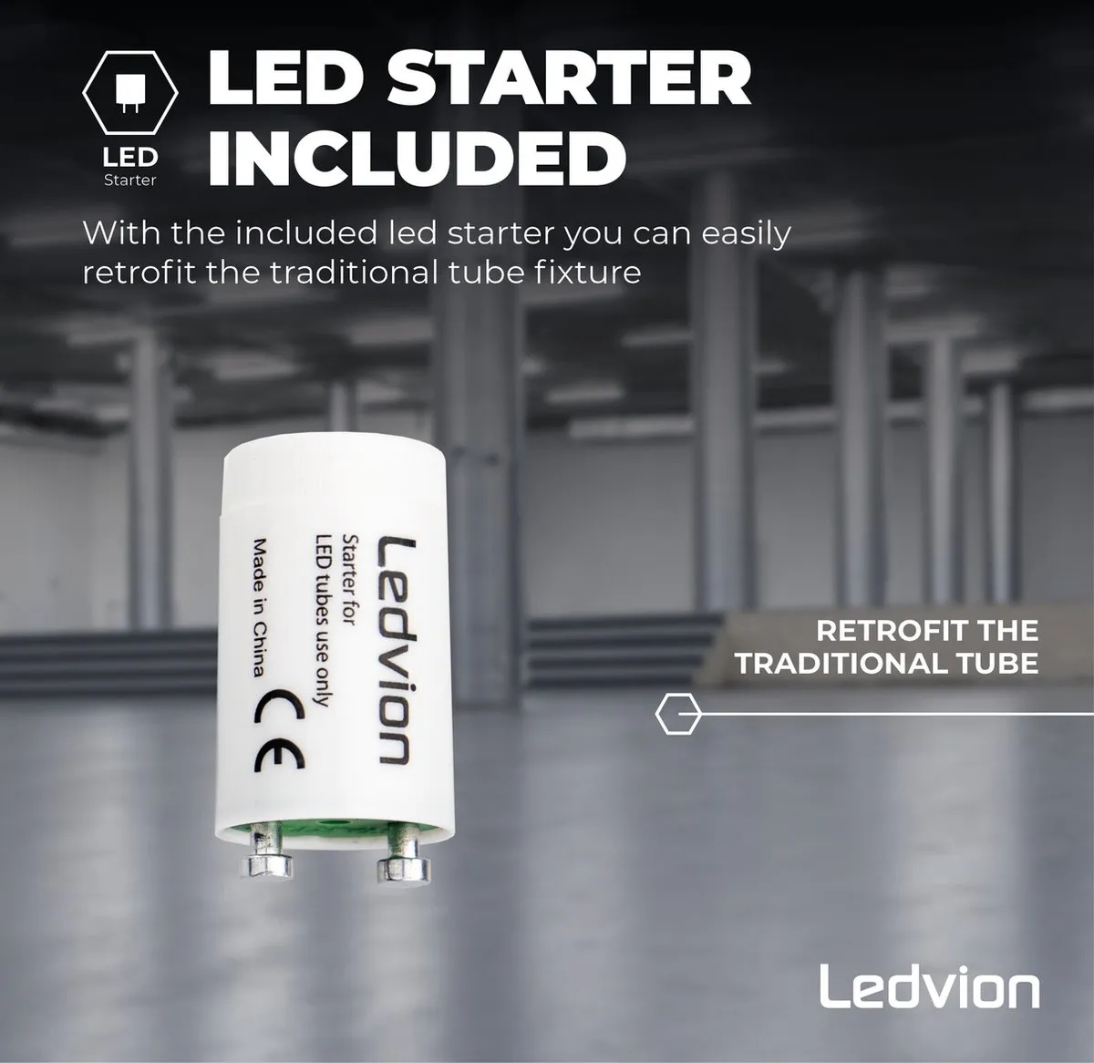 LEDVION 5x TL Buis 60cm 6.3W 6500K Koel Wit - 20 Stuks