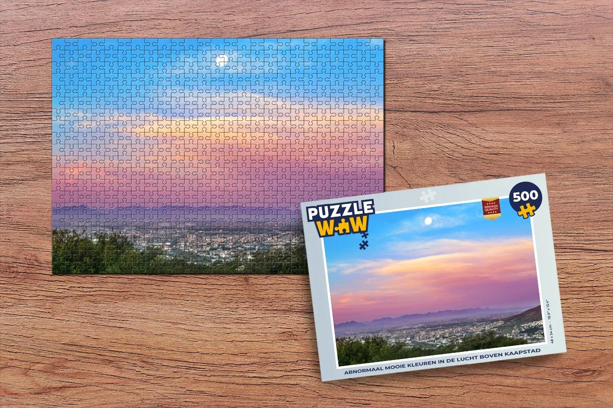 PuzzleWow Kaapstad Lucht Zuid-Afrika Legpuzzel 500 Stuks - Multicolor