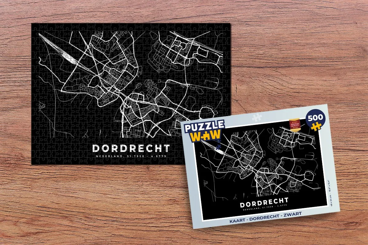 PuzzleWow Dordrecht Legpuzzel 500 Stuks - Multicolor