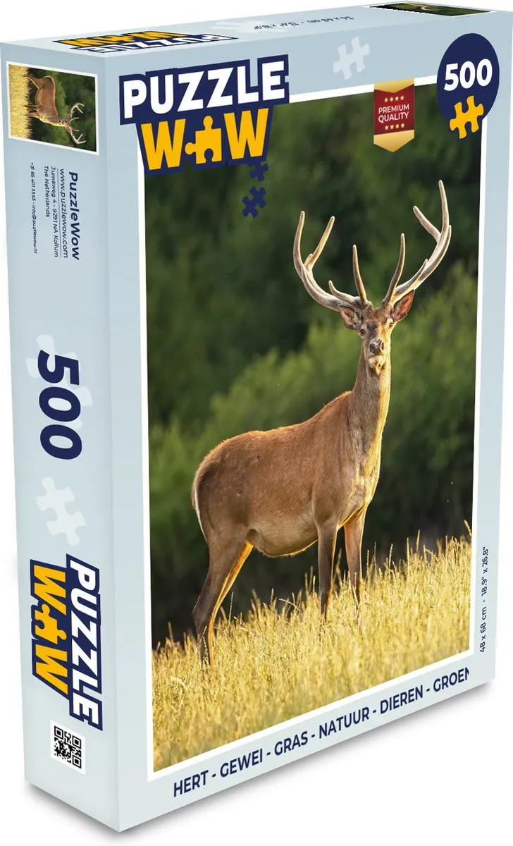 PuzzleWow Hert Legpuzzel 500 Stuks - Multicolor